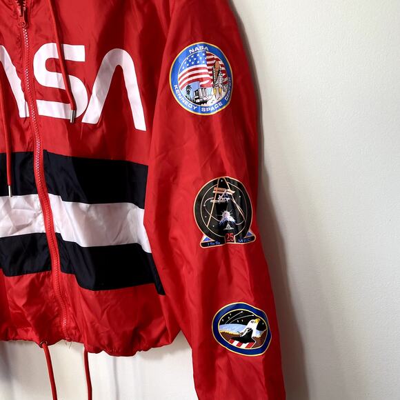 Red NASA Graphic Windbreaker by Chemistry L With Pockets - Picture 3 of 6